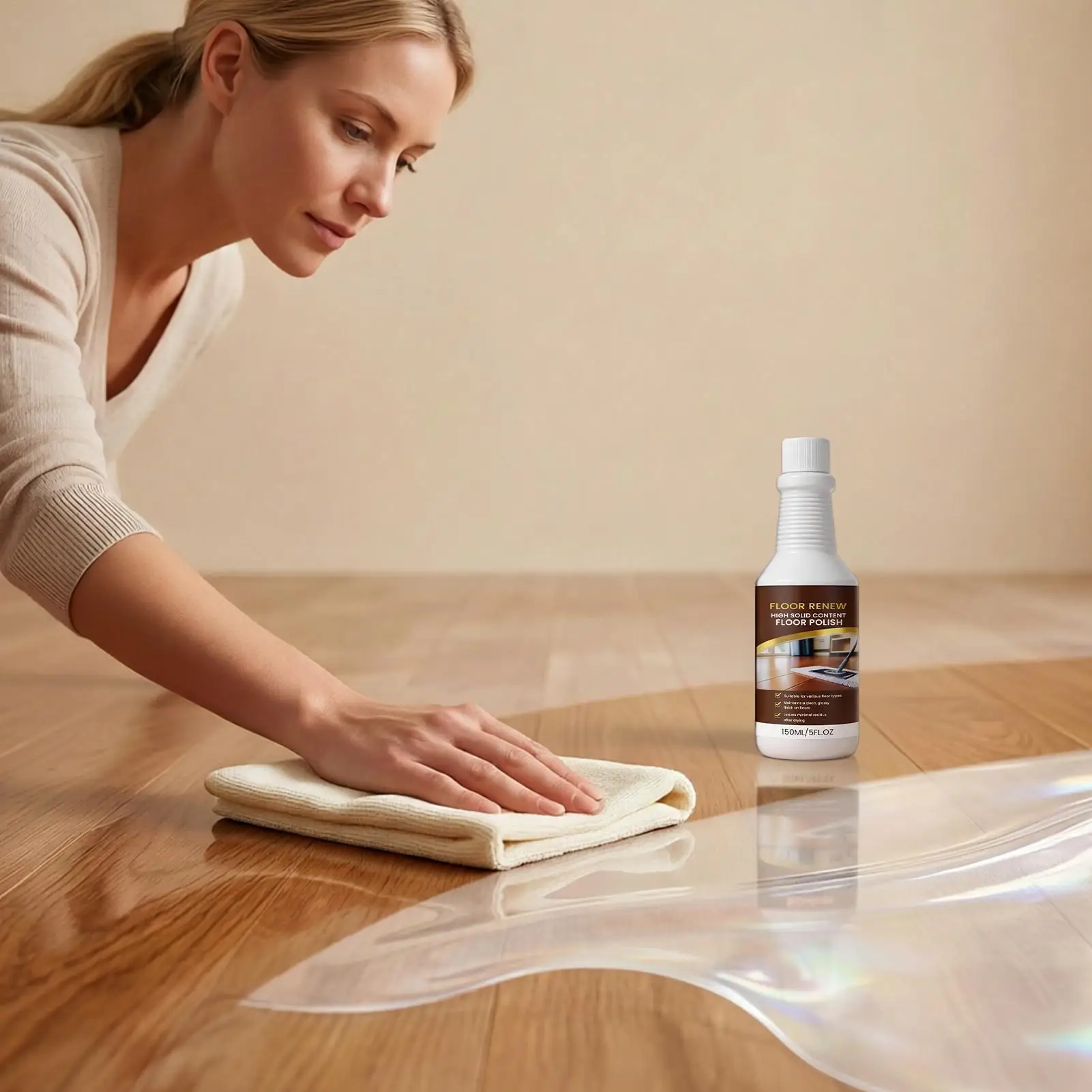Hardwood Floor Restorer 150ml Professional Cleaning Agent Wood Floor Gloss Renewal Restorer for Protective Layer Scratch Removal