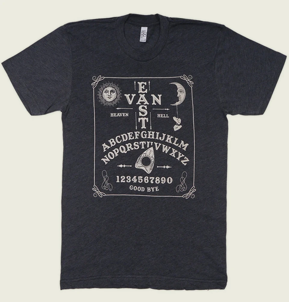 

East Van Ouija Board ort Sve T-irt ex American Retro Sle Cotton round Ne Printed Casual Loose Fit Youth Faion