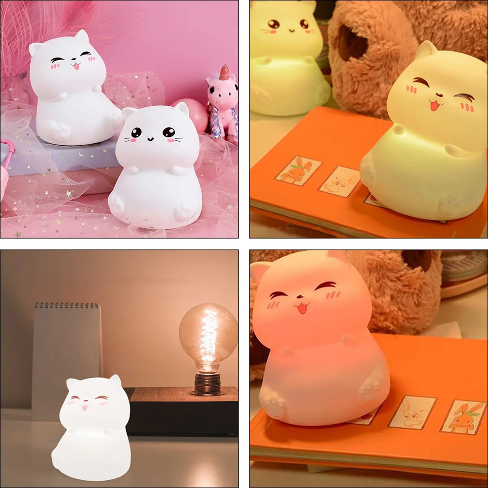 1 قطعة شكل Led ليلة قابلة للشحن سيليكون مكتب ضوء لغرفة النوم الحضانة الكرتون Led مصباح مصباح ديكور رائعتين