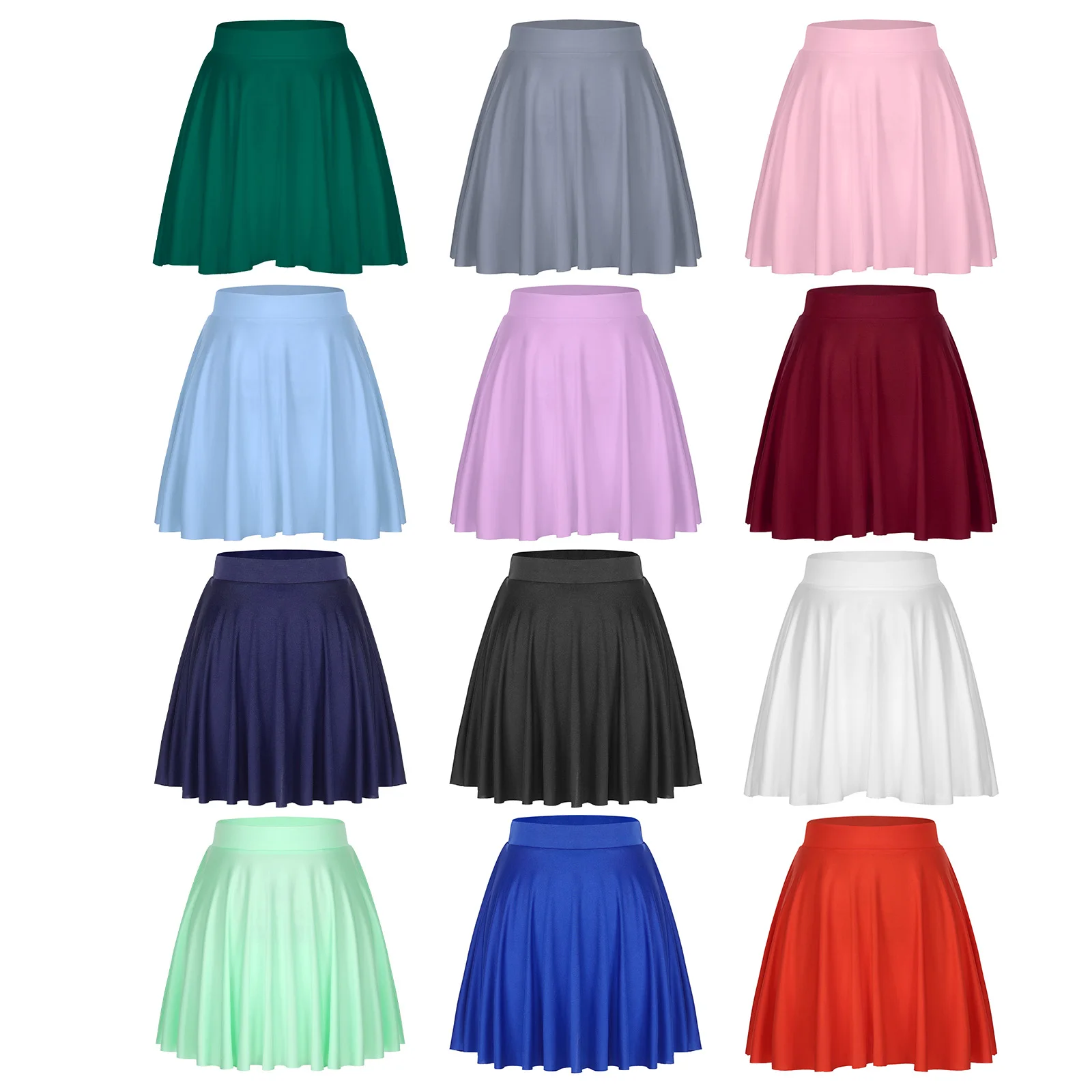 Womens Pleated Tennis Skirt Summer Solid Color Mini Skirt Sports Golf Tennis Skirts Sports Workout Running Short Dress Sportwear