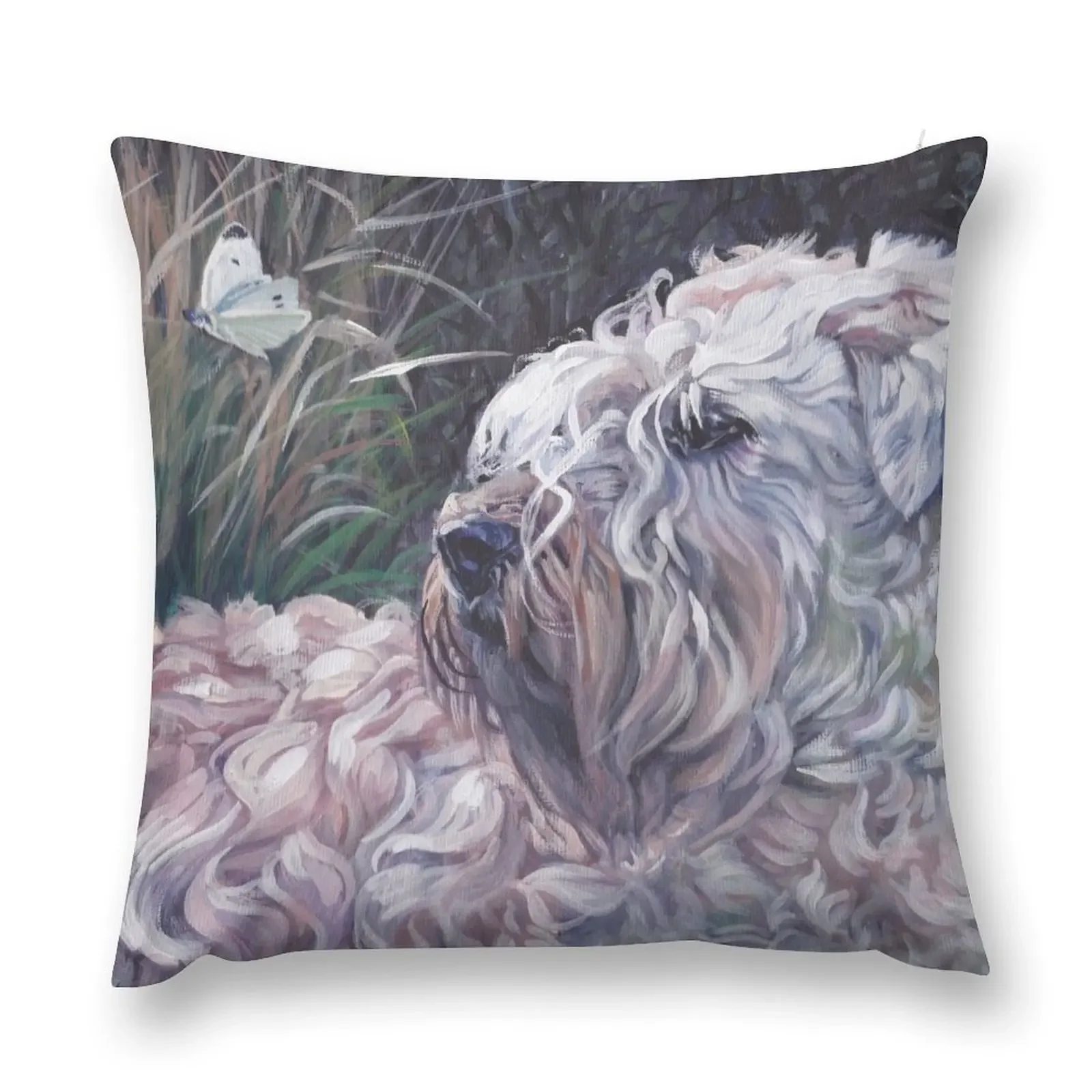 Soft-coated Wheaten Terrier Fine Art Painting Throw Pillow christmas supplies pillow pillowcase pillow cover christmas