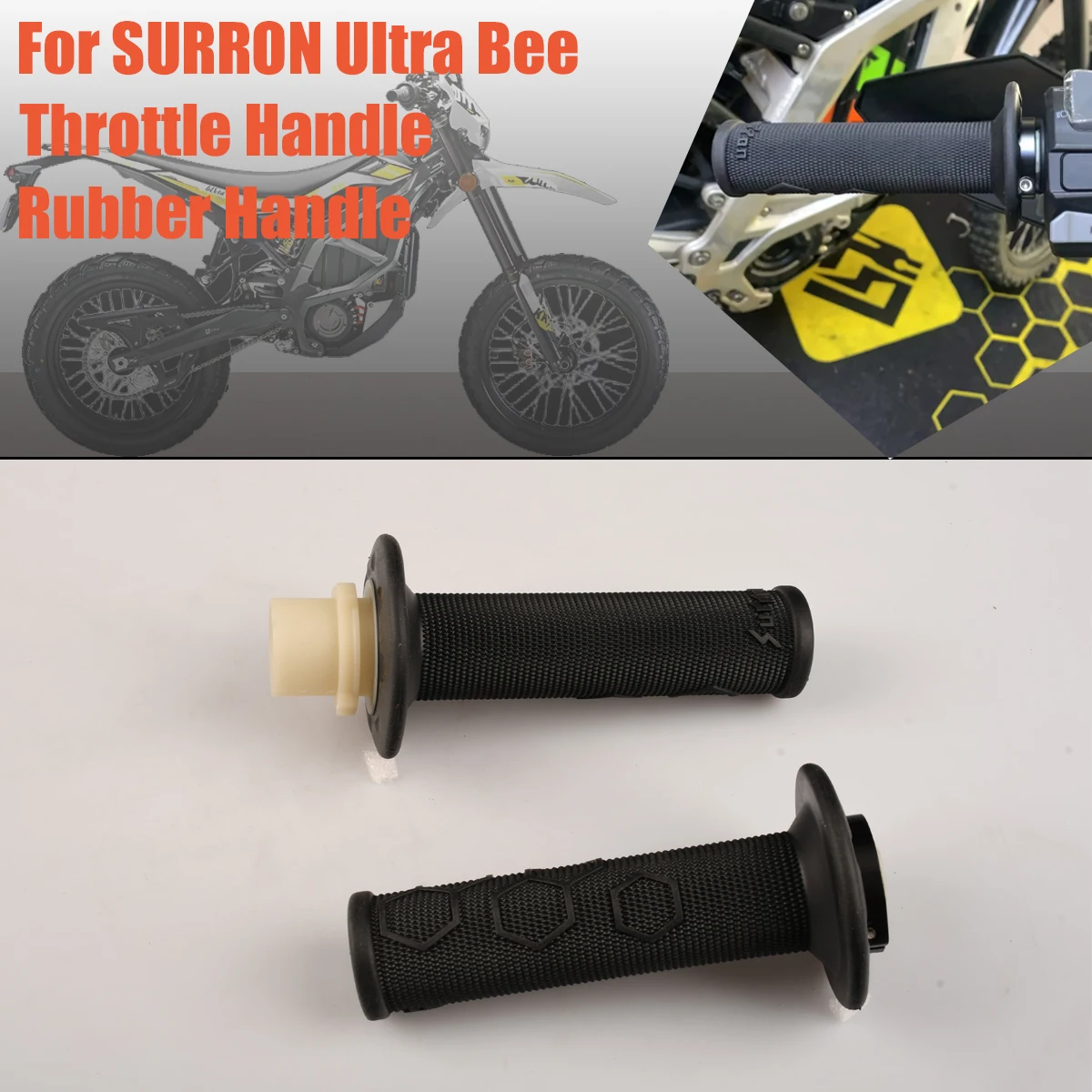 

Electric Motorcycle Motorcycle Throttle Handle Bar Cover For Ultra Bee Pit Dirt Bike Original 23mm Rubber Grips Parts