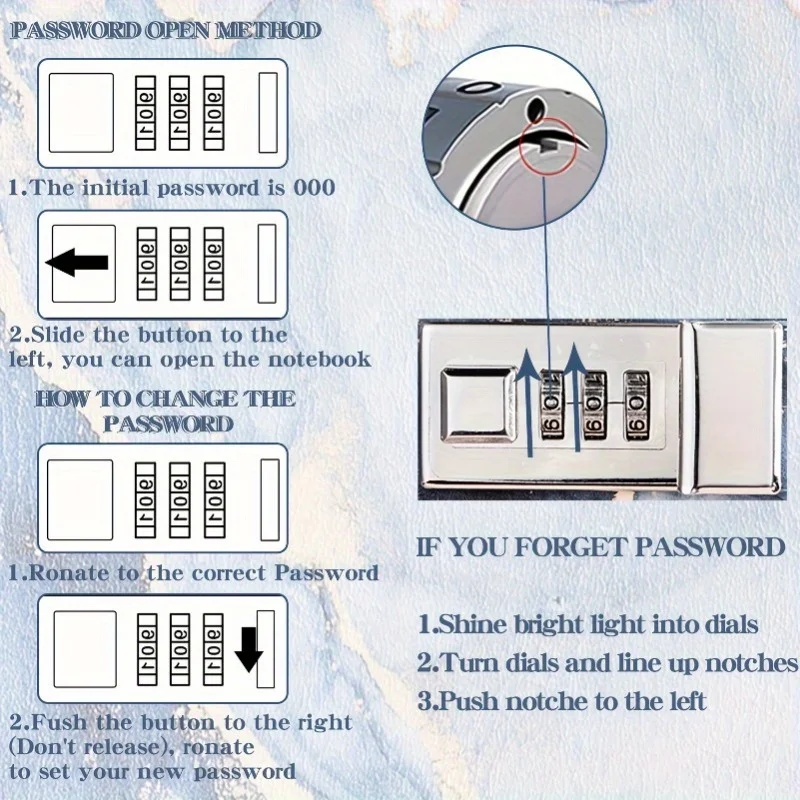 A5 كتاب كلمة المرور الموضة مع قفل مجلة الإبداعية مجلة كتاب الطالب المفكرة القرطاسية دفتر #6