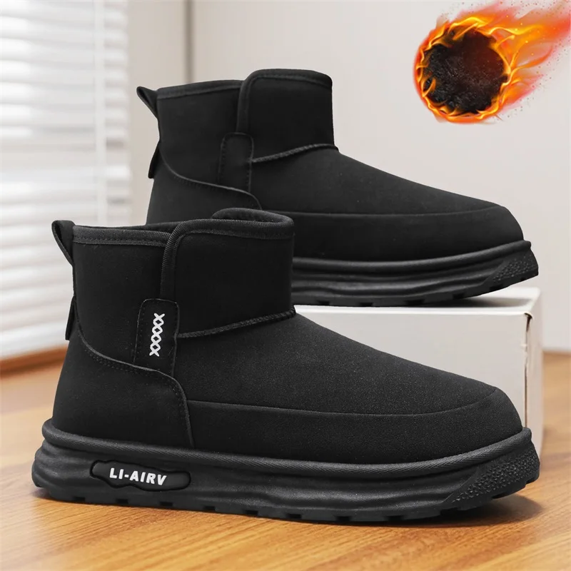 أحذية ثلج معزولة لعام 2025 للرجال، مبطنة بالفرو الصناعي ومضادة للانزلاق، مثالية لعيد المحاربين القدامى والتزلج أو التزلج على الجليد