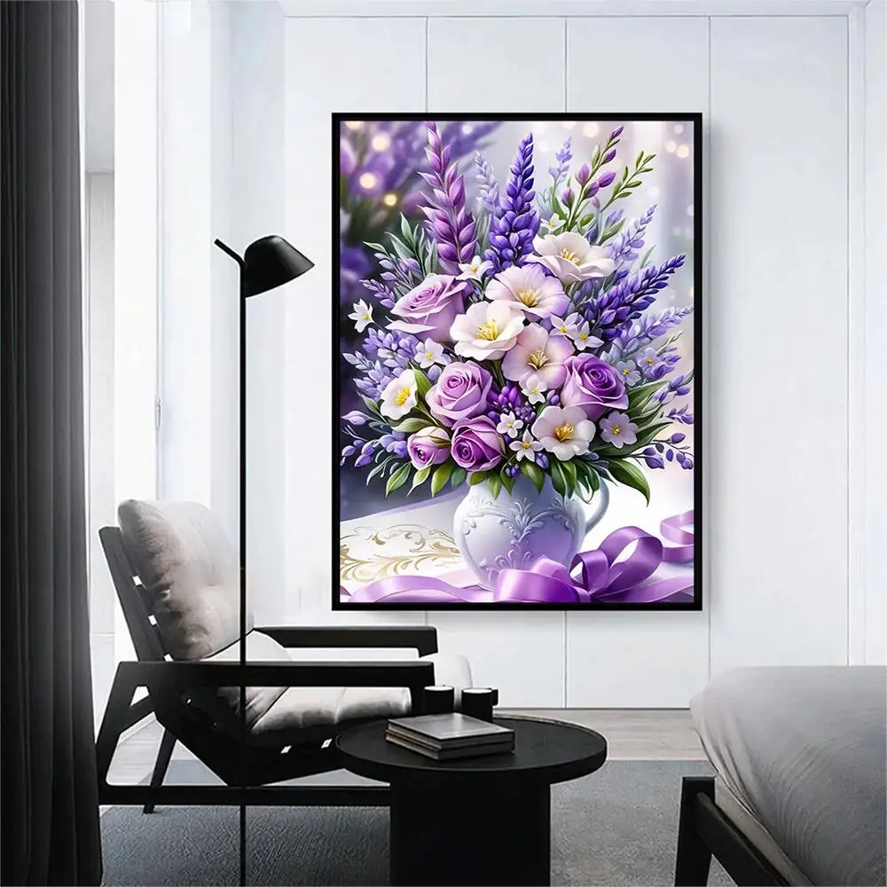 Momoart كامل مربع الماس اللوحة زهرة الورد صورة الراين DIY الماس الفسيفساء زهرية وصول جديد التطريز جدار الفن