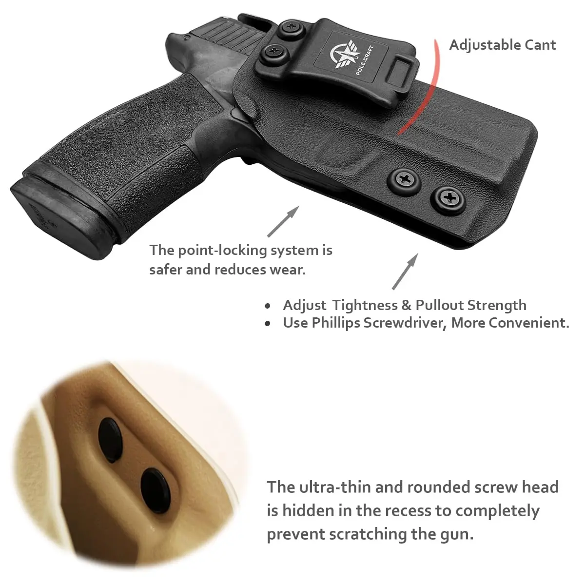 Imagem -04 - Coldre Iwb Kydex para Pistola Sig Sauer P365 Xmacro Cintura Interna Transporte Oculto P365 P365 P365 P365 P365