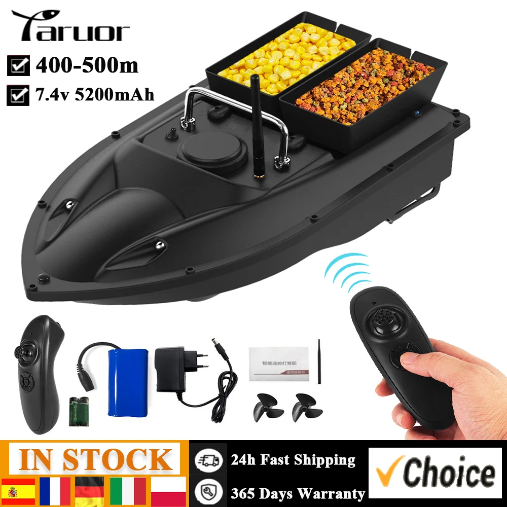 Wireless Remote Control Fishing Bait Boat Smart Fishing Feeder Fish Finder Device 430-540 yards Remote Range Auto Rc lure boat