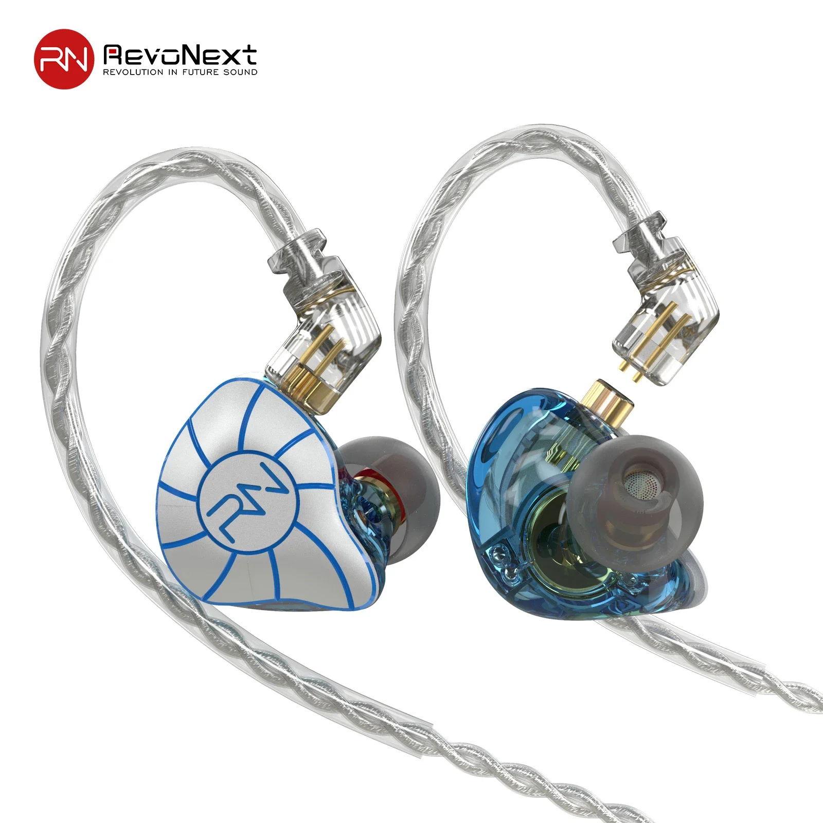 RevoNext RH-215 IEMs 4BA+1DD HiFi Wired in-Ear Earphones Stereo Monitors Headphones Earbuds with Detachable Audio Cable RH-215