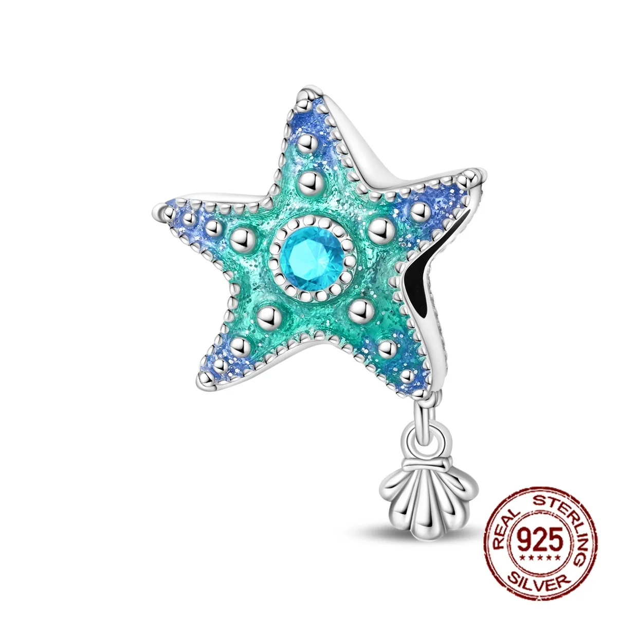 

Оригинальные бусины из серебра 925 пробы серии Ocean с синими морскими звездами для женщин, подходят для оригинальных браслетов и ожерелий, аксессуары для самостоятельного изготовления украшений.