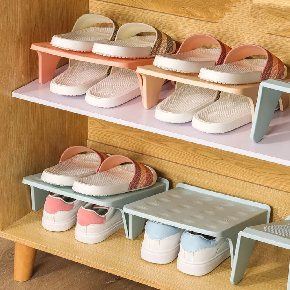 Double-Layer Shoe Rack Holder Slippers Sneakers High Heels Storage Shelf Home Space Saving Organizer Wardrobe Footwear Shoebox