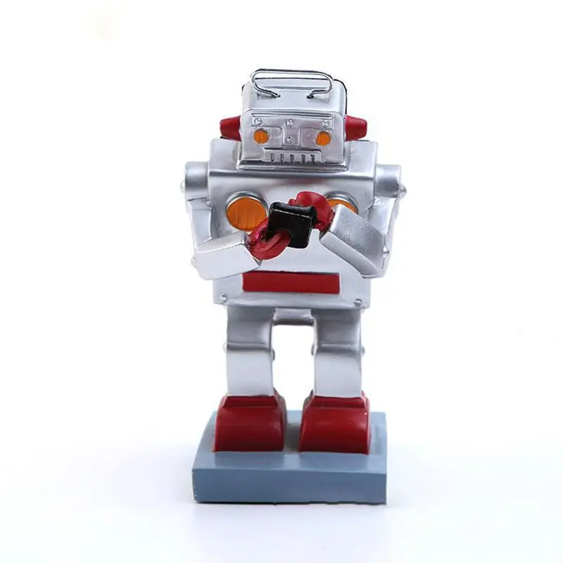 Resin Robot Desktop Stand Holder Desk Mount Universal for Cell Mobile Phone, Creative Home Model Ornaments Decoration