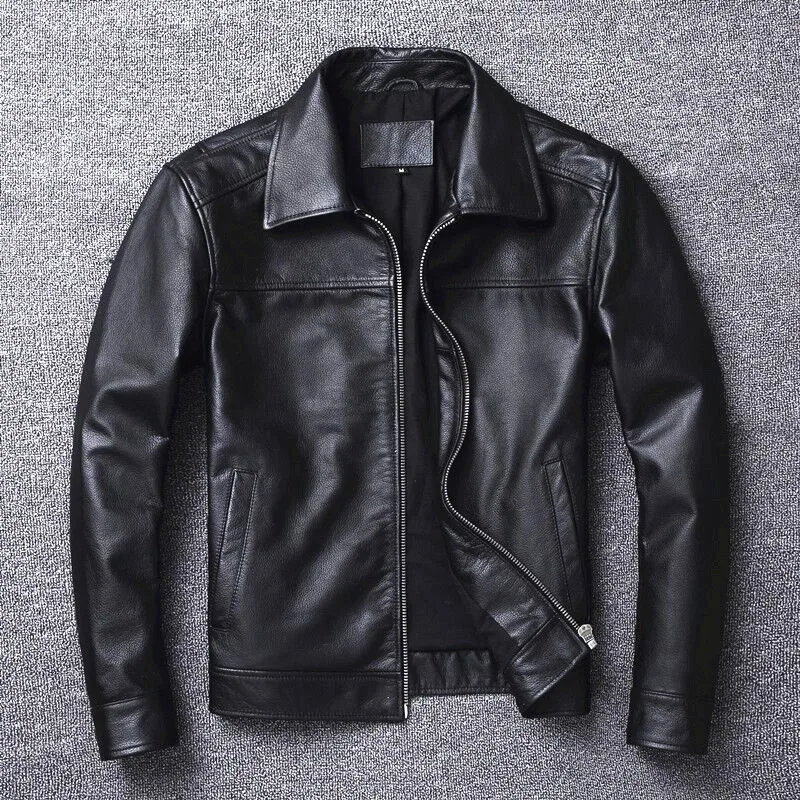 

2025 Men's Leather Jacket Natural Men's Genuine Cowhide Jacket Spring and Autumn Casual Black Men's Clothing