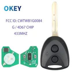 Zdalny kluczyk samochodowy Okey 433 MHz do Toyota AVANZA 2016 - 2018 Wigo Grand do Daihatsu Xenia Alza Myvi Axia FCCID CWTWB1G0084