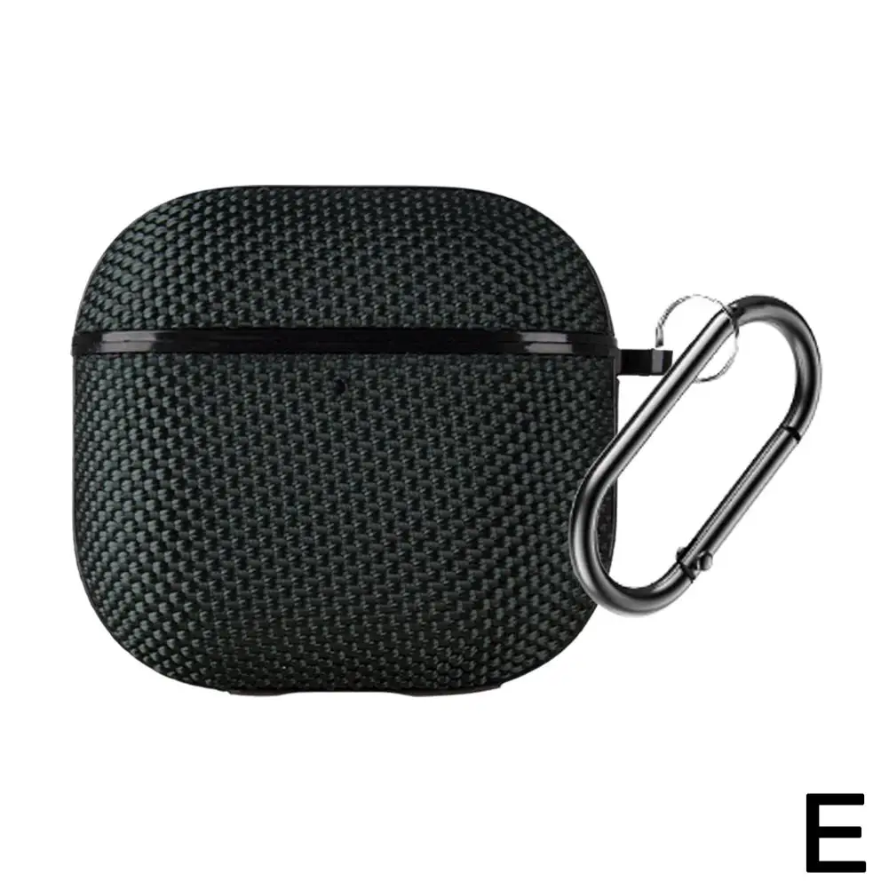 New For Apple AirPods 4 Leather Nylon Earphone Case All Inclusive Anti Drop TPU Headphone Protective Cover With Metal Buckl G4H0