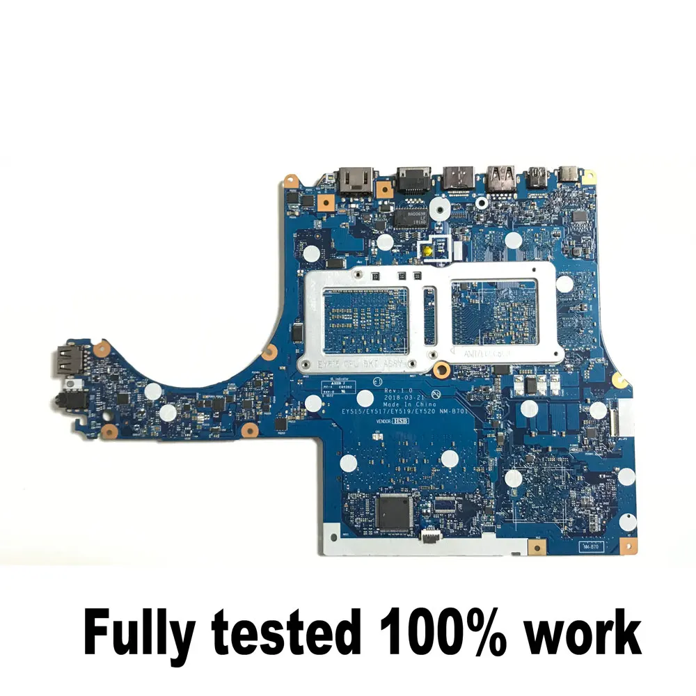 NM-B701 for Lenovo Legion Y530-15ICH laptop motherboard 5B20R40191 5B20R40198 i5-8300H i7-8750H CPU GTX1050/1050Ti 4GB GPU Test