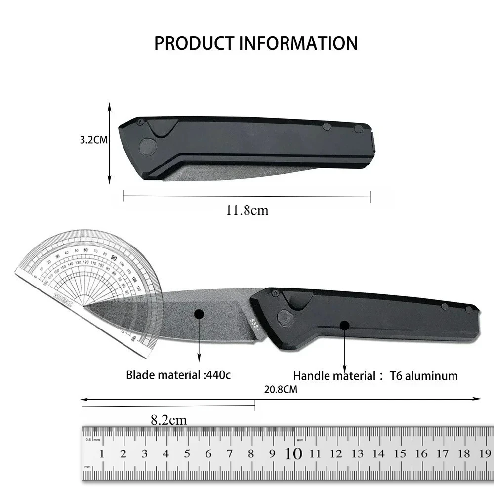 ماكينة حلاقة حادة 440C من الفولاذ سكينة سرفايفل BK 838 مقبض T6 مريح للتخييم والصيد أداة الدفاع #6