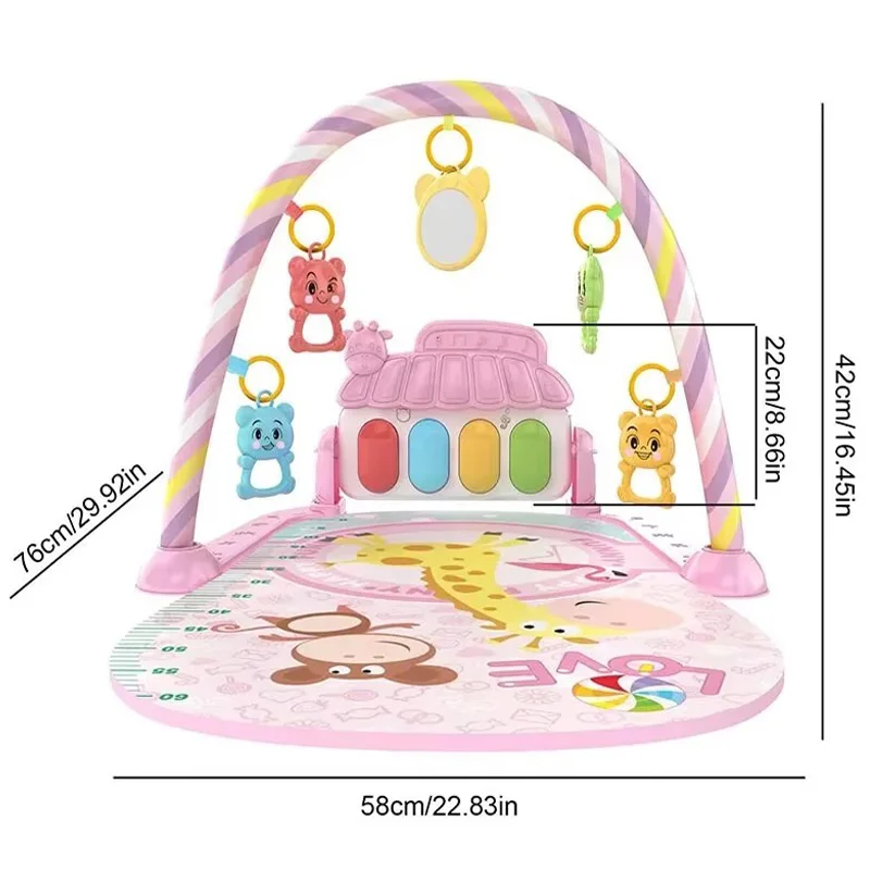 Baby Activity Gym Music Rack Early Education Toy Gifts Newborn 0-36 Months Piano Keyboard Infant Crawling Blanket Pedal Play Mat