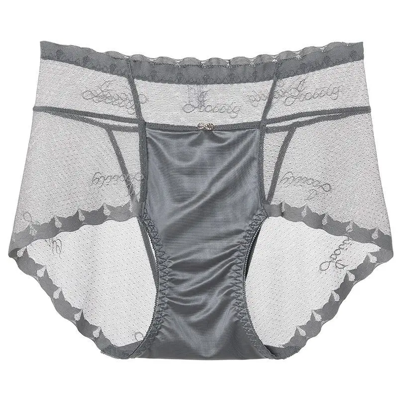 

Smooth and Soft High Waist Belly Lift Hip Lace Underwear Women Glamour Ice Silk Seamless Sexy Charming Thin Women Shorts Head