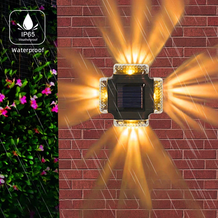 Outdoor Waterproof Solar Wall Lamp Courtyard Decoration Lamp Wall Washing Lamp  Up and Down Luminous Lighting