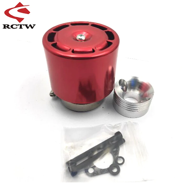 Air Filter with Metal Cover Fits CY Zenoha Engines for RC 1/5 FG HPI ROVAN KM BAJA 5B SS Red Silver Blue Covers