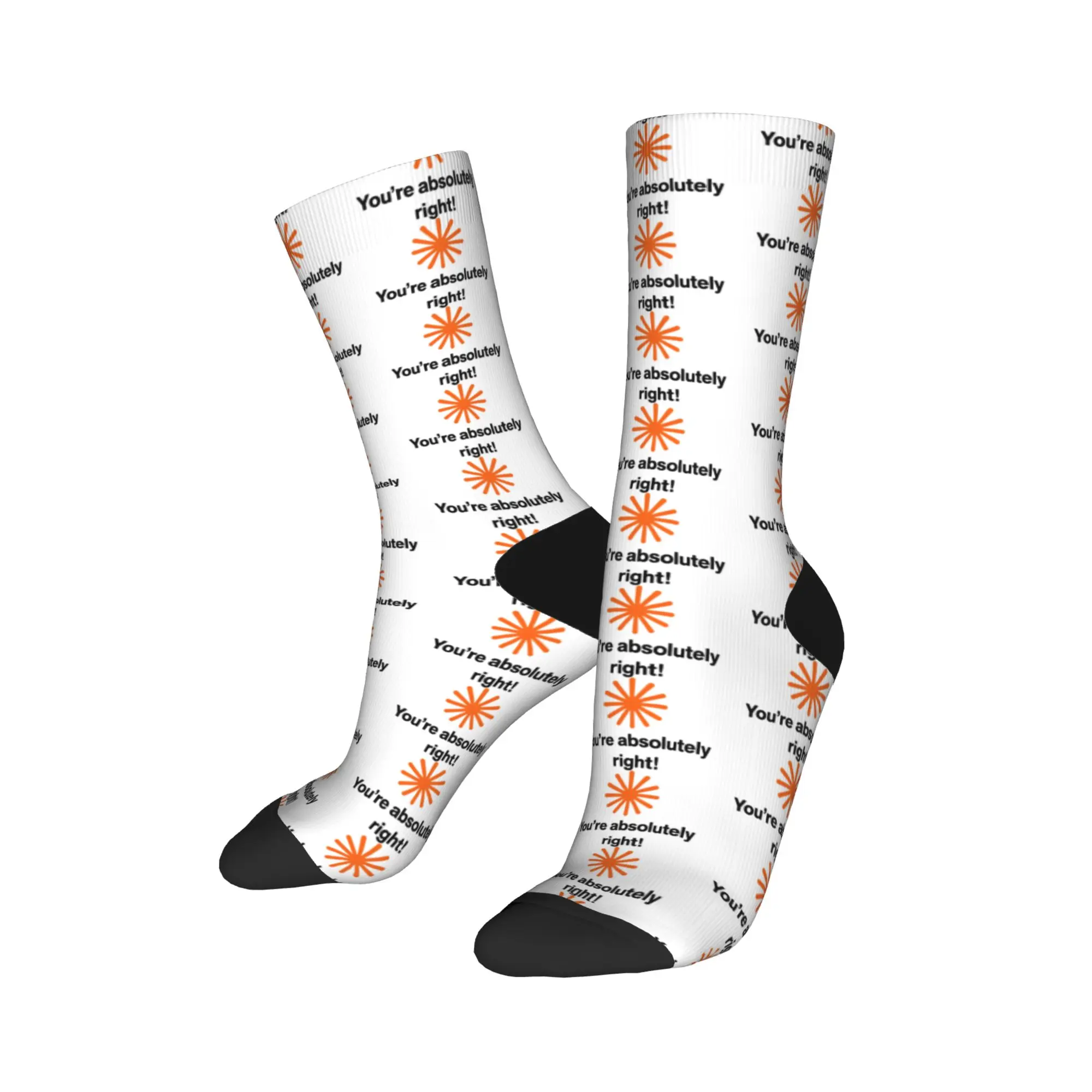 Claude You're Absolutely Right Socks Spring  Stockings Kawaii Men Medium Soft Socks Design Outdoor Non-Slip Socks