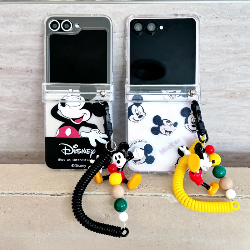 حافظة هاتف ديزني ميكي ماوس أصلية لهاتف سامسونج جالاكسي ZFlip 3 4 5 6 7 zflip3/4/5/6/7 FE z لعبة قابلة للطي غطاء مقاوم للصدمات