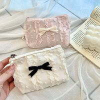 Ballet Style Bowknot Coin Purse Sweet Soft Lightweight Lace Bow Wallet Lipstick Earphone Keys Cards Small Clutch Bag Student