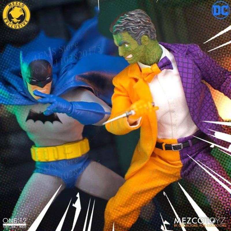 Mezco 1/12 Scale Scale Collectible Figure Golden Age Batman Vs. Two-FaceTwo Person Version 6Inch Men Soldier Action Figure Model