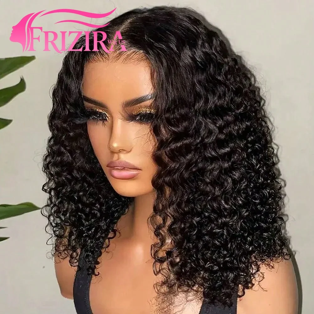 

Парик-каре из натуральных волос с кружевной передней частью 13x6 HD, плотность 210, для женщин, предварительно проработанный, бразильские волосы Water Wave