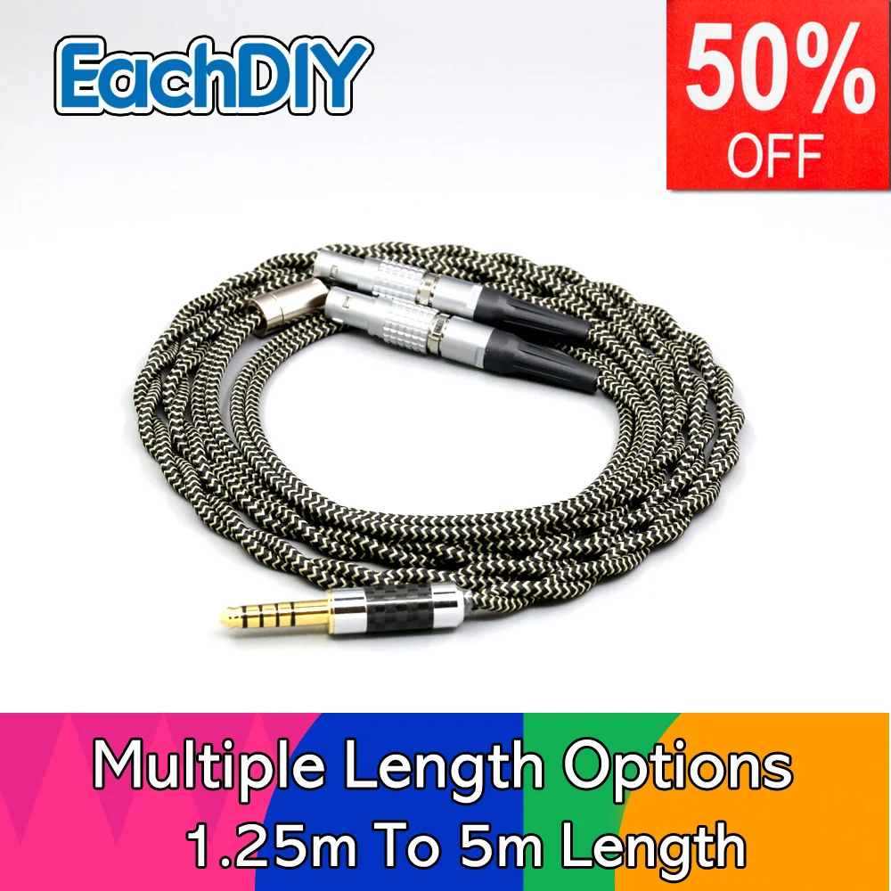 2 Core 2.8mm Litz OFC Earphone Shield Braided Sleeve Cable For Focal Utopia Fidelity Circumaural Headphone LN008059