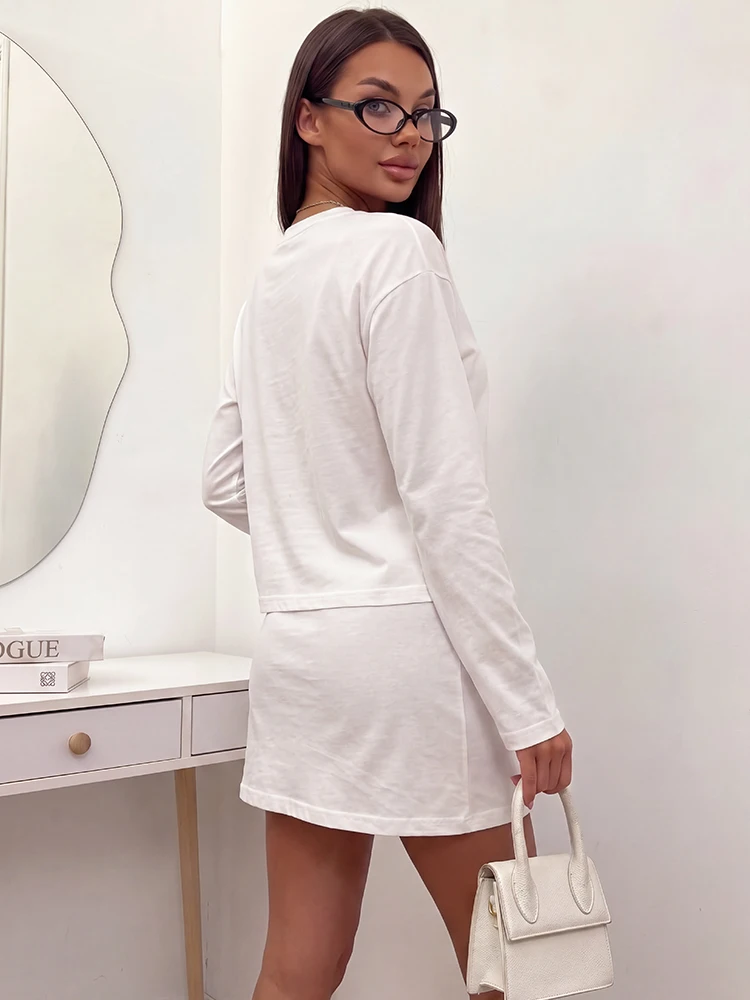 Sumuyoo European and American Basic Round Neck Long Sleeved T-shirt 2026 New Series Lazy Home Versatile Simple Solid Color Top