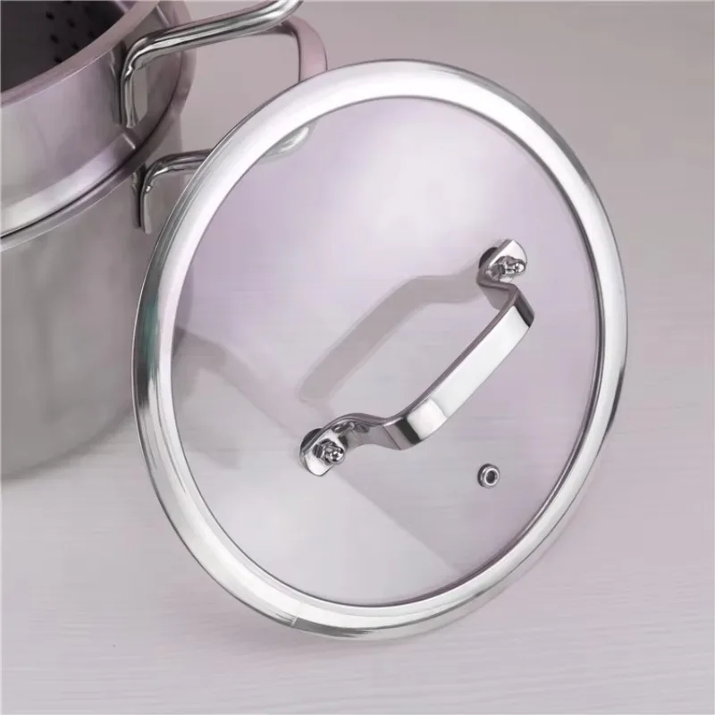 European Style Double Layer Stainless Steel Spaghetti Pot Classic Design Metal Steaming Soup and Pasta Pot view 4