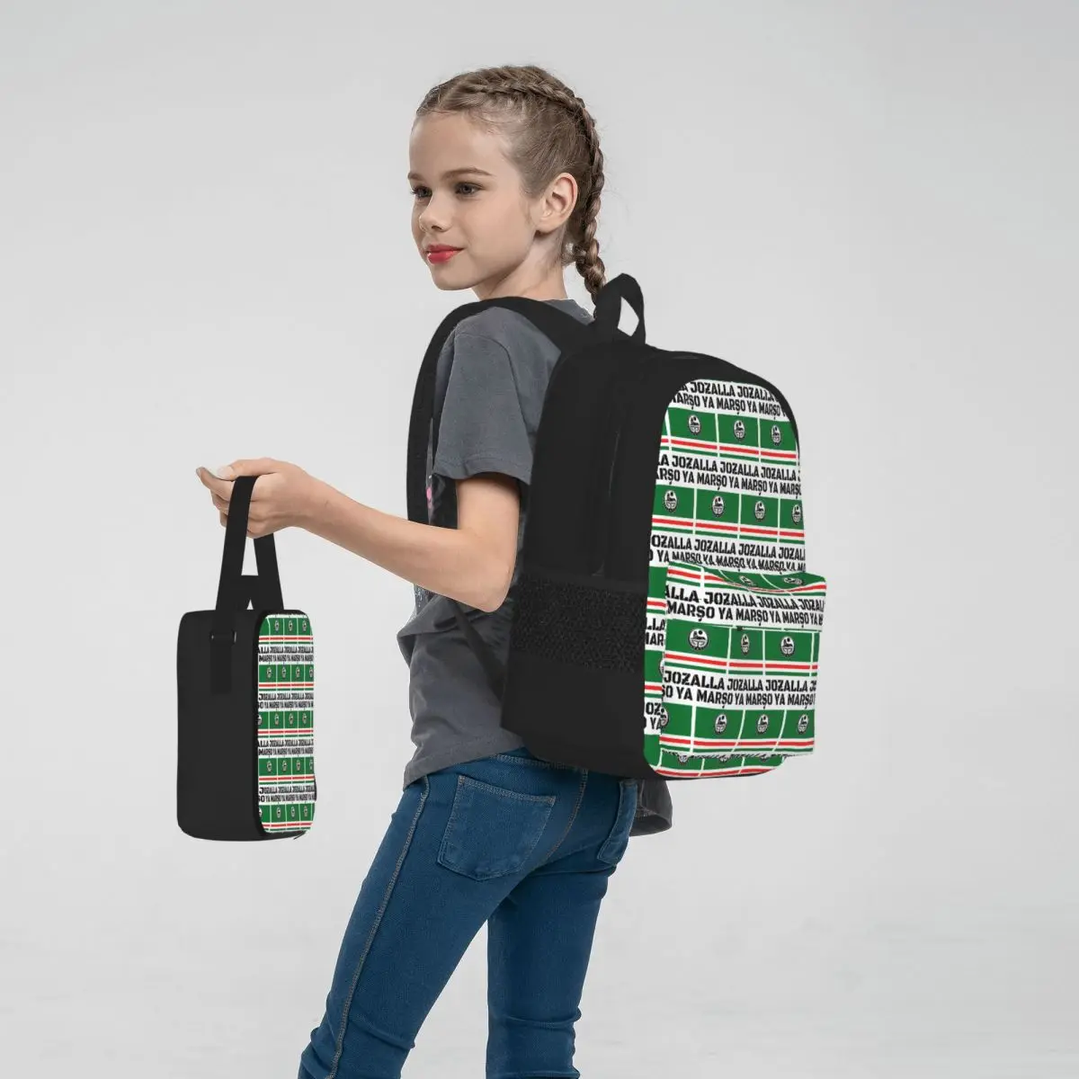 

Marso Ya Jozalla Ichkeria Flag Backpacks Boys Girls Bookbag Students School Bags Kids Rucksack Lunch Bag Pen Bag Three-Piece Set