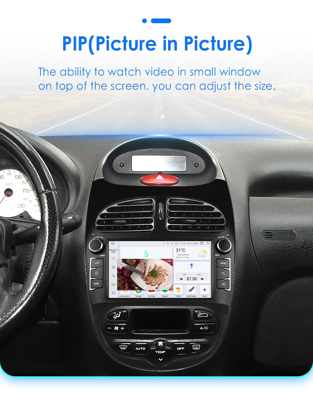 Hizpo 7862 2din android 13 rádio do carro para peugeot 206 206cc