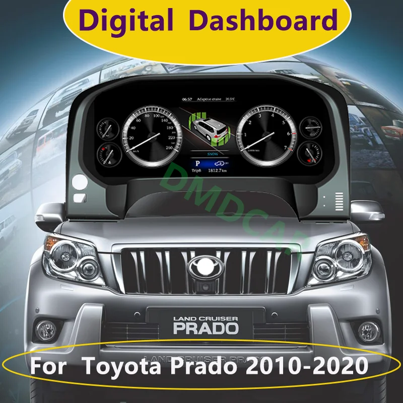 For Toyota Prado 2010-2020 Car LCD Cluster Instrument Multimedia Dashboard Modification Panel