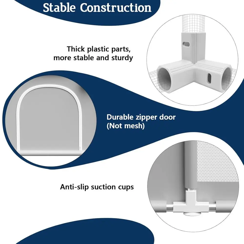 روضة أطفال مقاومة للماء مقاس 50 × 50 مع حصيرة، منطقة لعب للأطفال الصغار مع سياج أمان، مثالية للعب الداخلي #6
