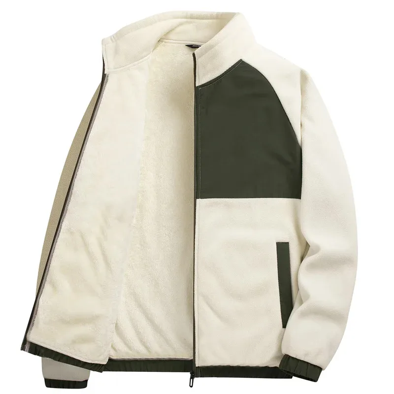 Veste pour hommes automne et hiver sports de plein air décontracté vêtements de travail amples doudoune avec polaire et manteau épaissi