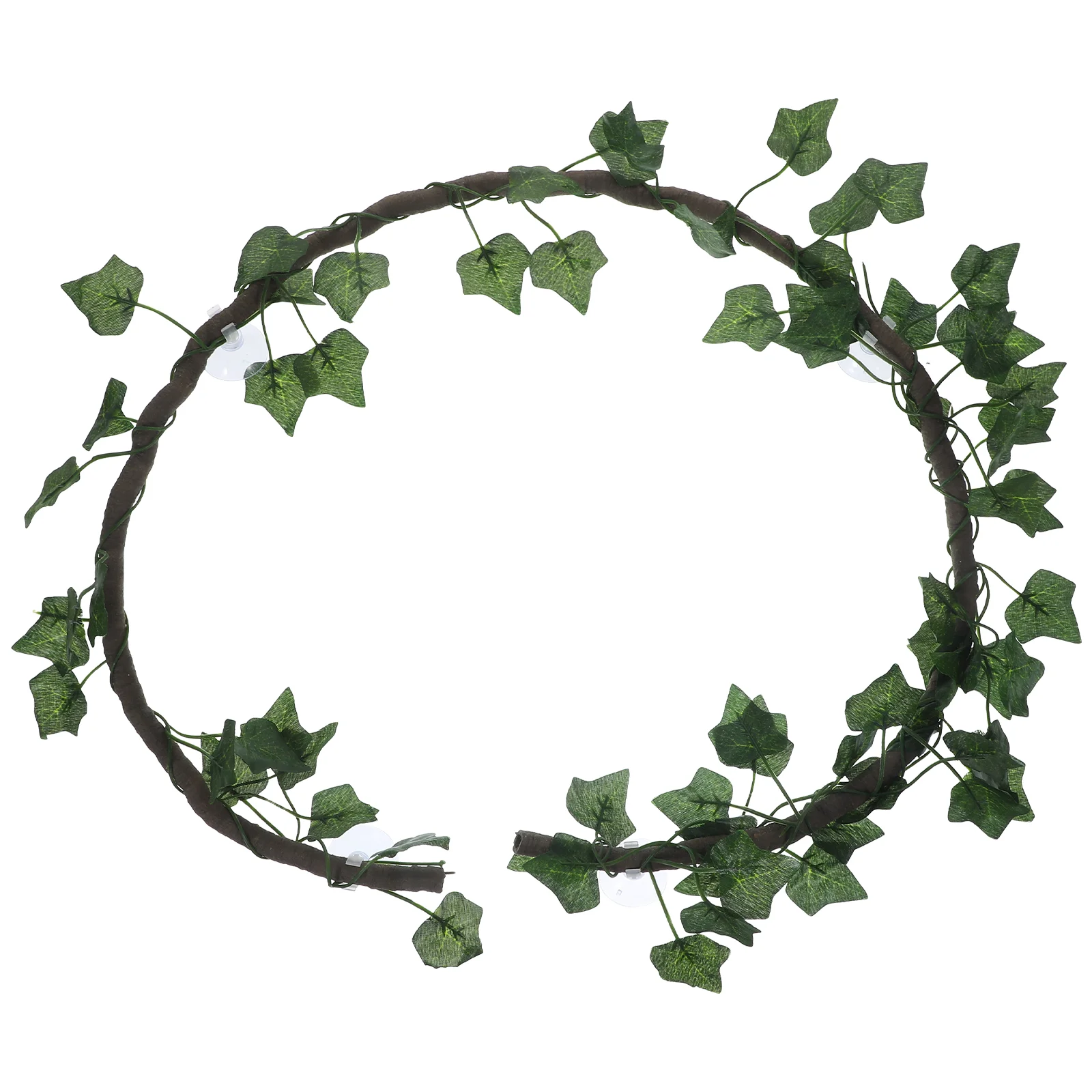 Jungle Vines Artificial Leaf Pet Habitat Decor with Suckers and Leaf for Lizard Frogs Snakes and More Reptiles(Green)