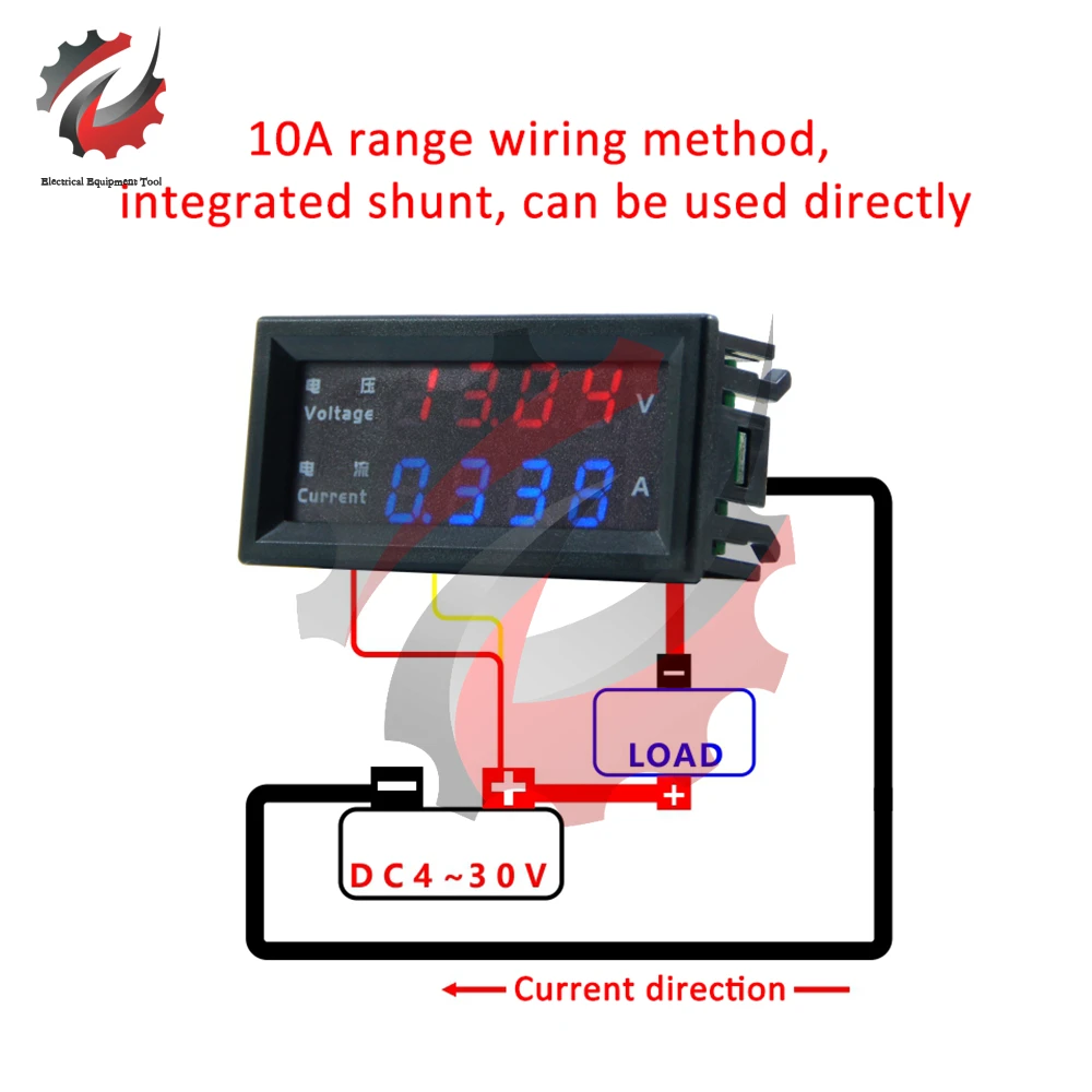 0.28Inch DC 100V 200V 10A Digital Voltmeter Ammeter 4-Digit 5 Wires LED Display Voltage Regulator Volt AMP Meter Tester M4430