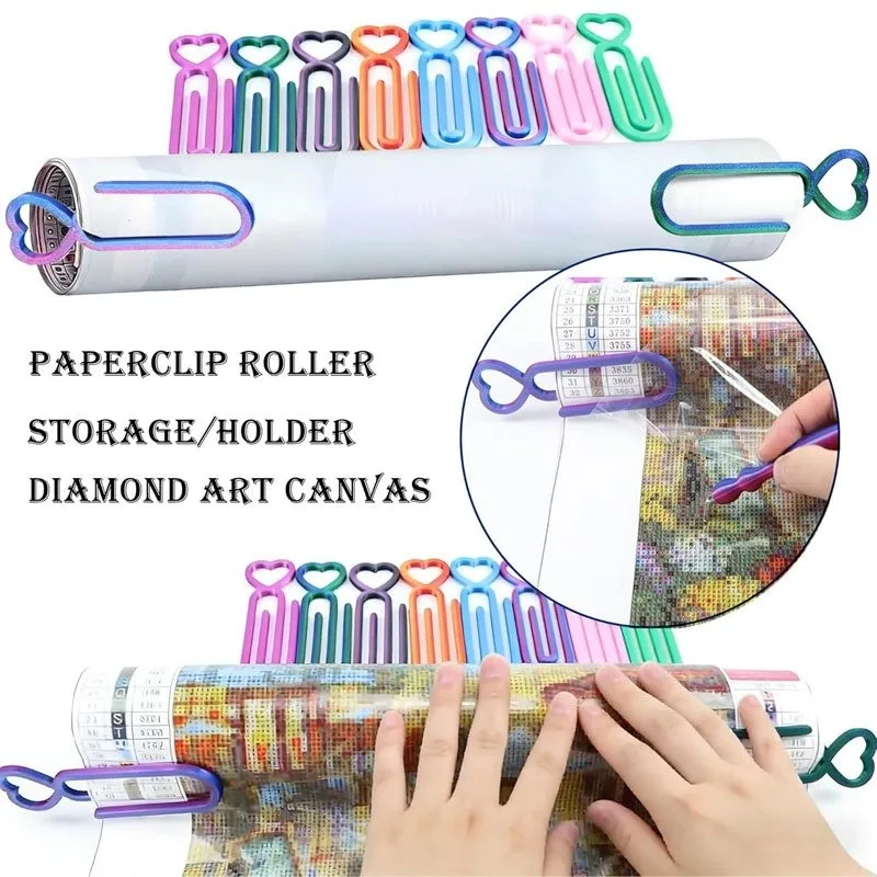 Diamond Painting Art Canvases Roller Clips, Large Paper Clip Holder for Diamond Painting, Canvas & Paint Paperclips for DIY Art