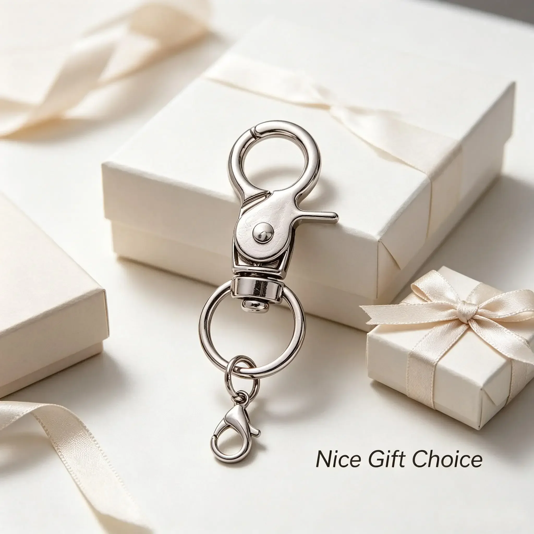 50PCS Stainless Steel Swivel Lobster Clasp Keychain Strap Snap Hook Dog Leash Hardware Trigger Buckle Hang Ring