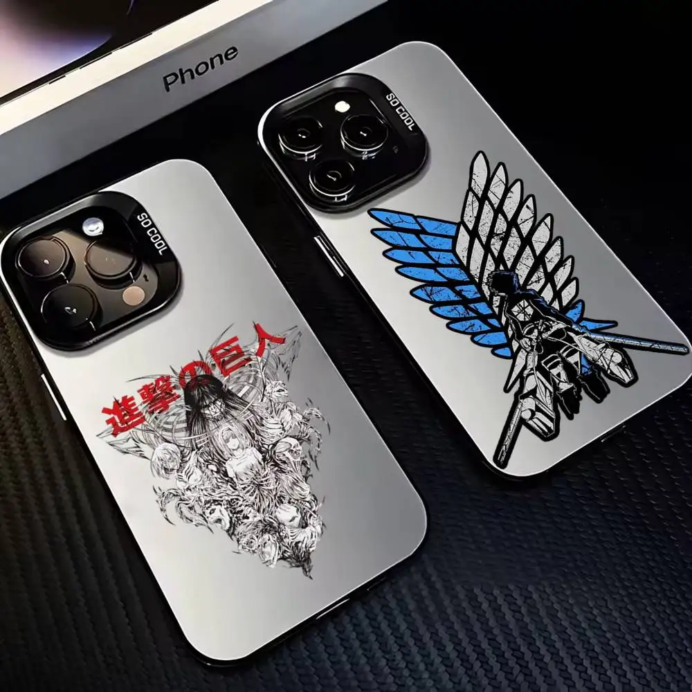 

Anime A-Attack On T-Titan Phone Case For iPhone17,16,15,14,13,12,11 Plus,Pro Max Black Matte Shockproof Cover