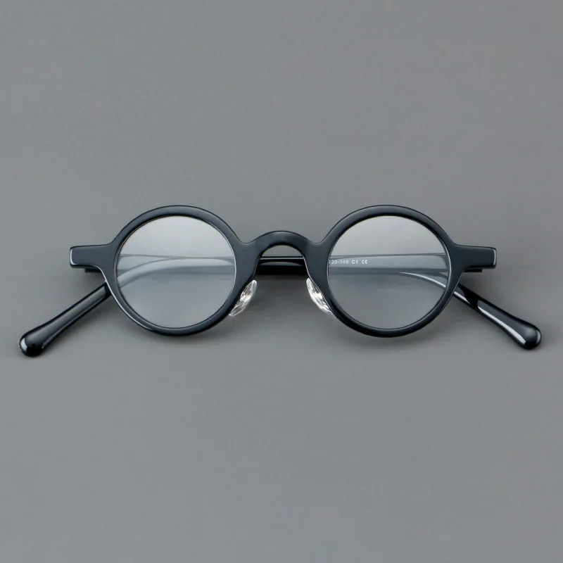 Vcka Vintage Acetat Myopie Brille Rahmen Männer kleine runde verschreibung pflicht ige Brille Frauen Retro Luxus Brillen-0,50 bis-10 – Detail 3