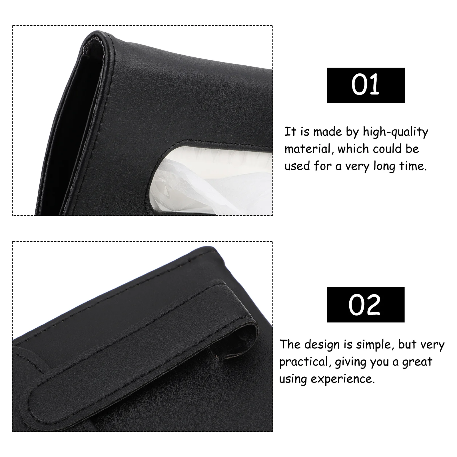 

Car Sun Visor Tissue Holder PU Costeffective Gift Choice Simple Design Longtime Use Napkin Box Car Visor Tissue Holder