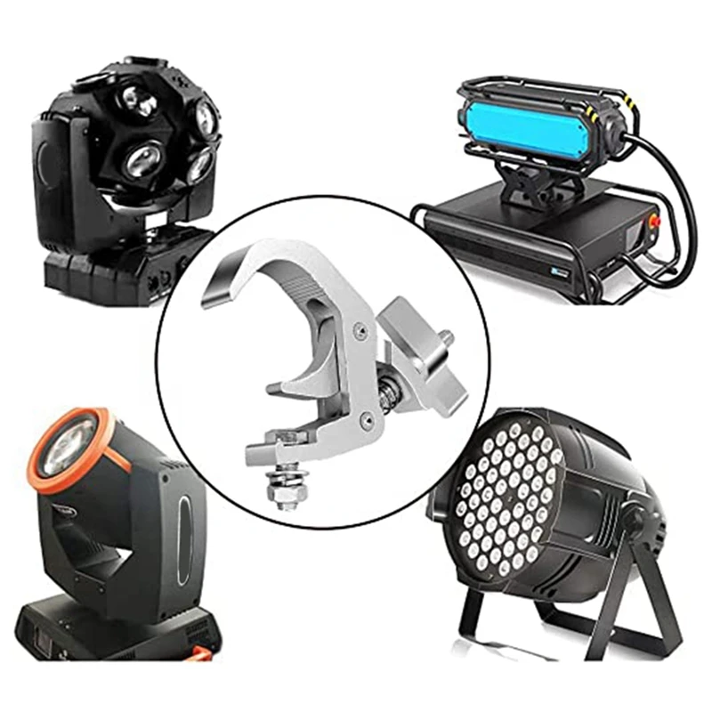 Gancho de Clip de iluminación de escenario, abrazadera de estante profesional de aleación de aluminio, para mover la cabeza, accesorios de iluminación de escenario, 4 paquetes