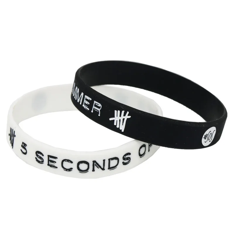 1PC Music Band Star 5SOS Silicone Wristbands Music Fans Letters Silicone Bracelets Women Men GIfts Fashion Style Jerwerly SH196