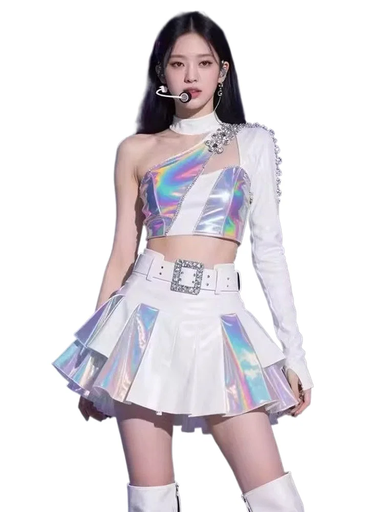 

Women's Troupe Costumes, The Same White Suit, Singing Costumes, Dancing with The Times, Jazz Dance Costumes