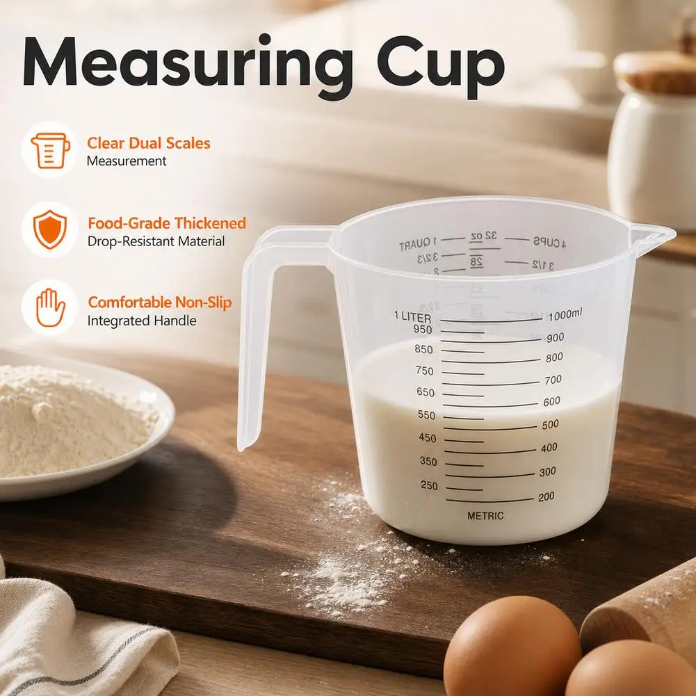 Cup Marking Clear Plastic Measuring Cup With Spout With Handles Plastic Mug Graduated Measuring Cups Recipe Ingredient