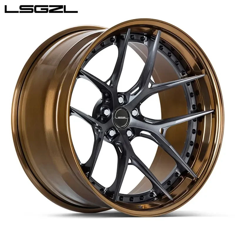 i LSGZL Custom 2 Piece Forged Wheel 20 22 24 26 Inch Wheel Sport Jante 5x130 5x114.3 5x120 Passenger Car Wheels for
