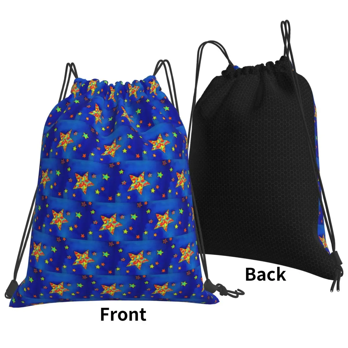 Starry Night Backpacks Casual Drawstring Bags Sports Bag Book Bags for Travel School